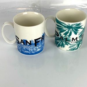 2 Starbucks Coffee Mug/Cup PALM SPRINGS SF 2002